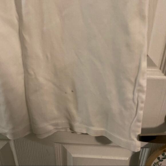 LOT of 3 White & Dark Red Solid Tee Shirts for Layering Women Junior Size Medium - Picture 7 of 15